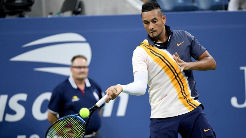 Kyrgios jugando en el US Open