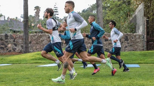 Jugadores de La Máquina durante una práctica