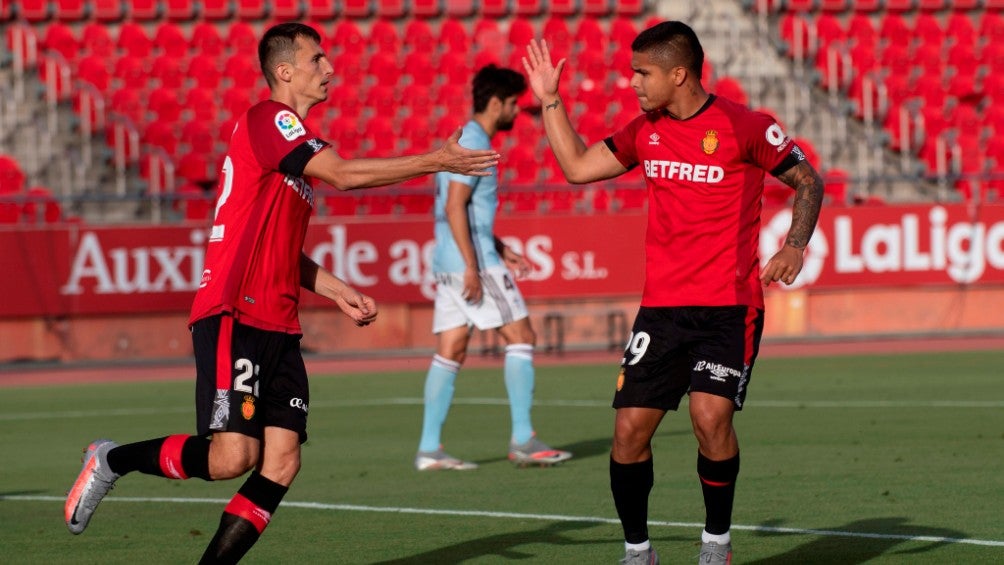 Jugadores de Mallorca celebrando un gol ante Celta