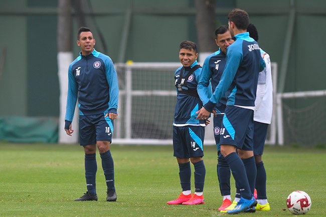 Jugadores de Cruz Azul, durante un entrenamiento