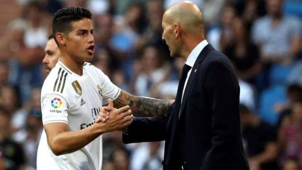 Zidane felicita a James tras un duelo en LaLiga