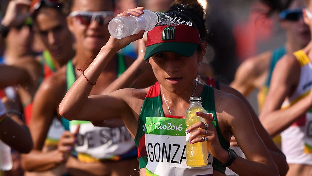 Lupita González, durante una competencia