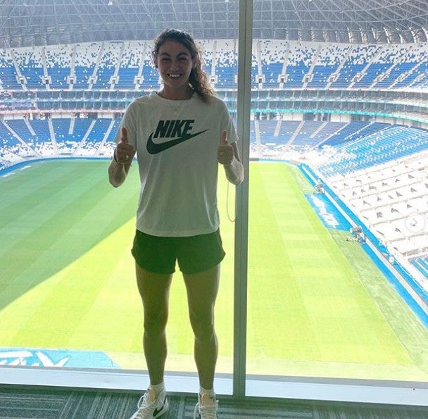 Christina Burkenroad en el estadio BBVA