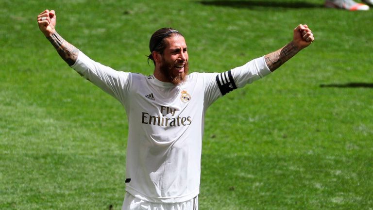 Sergio Ramos en celebración con Real Madrid