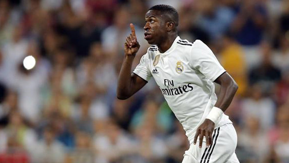 Vinicius durante un partido con el Real Madrid en LaLiga 