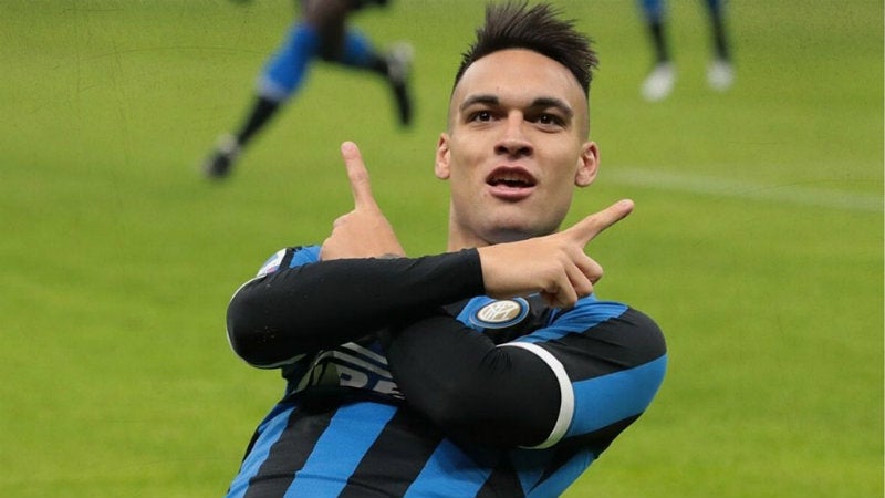 Lautaro Martínez en festejo de gol