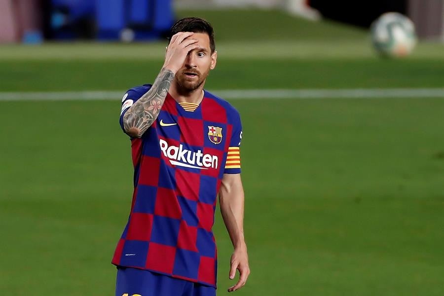 Lionel Messi durante un partido con Barcelona