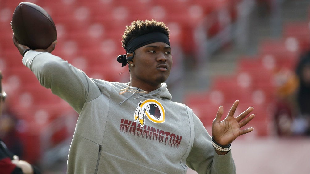 Dwayne Haskins en entrenamiento