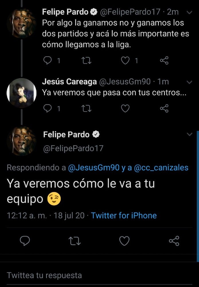 Felipe Pardo en Twitter