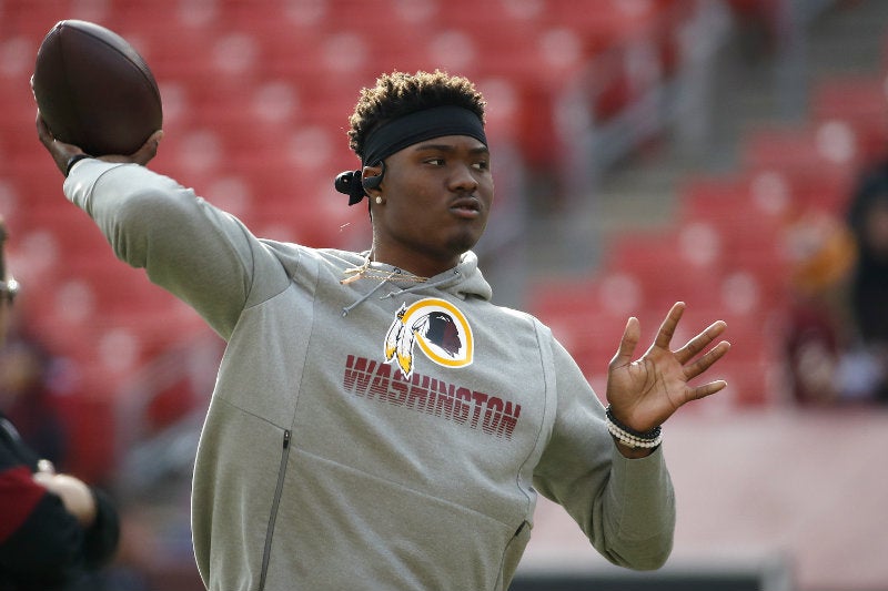 Dwayne Haskins en entrenamiento