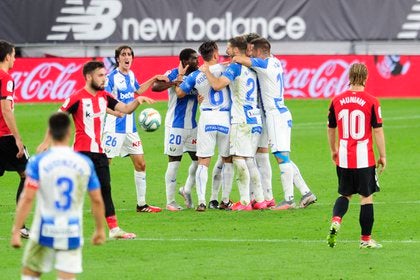 Leganés en festejo de gol