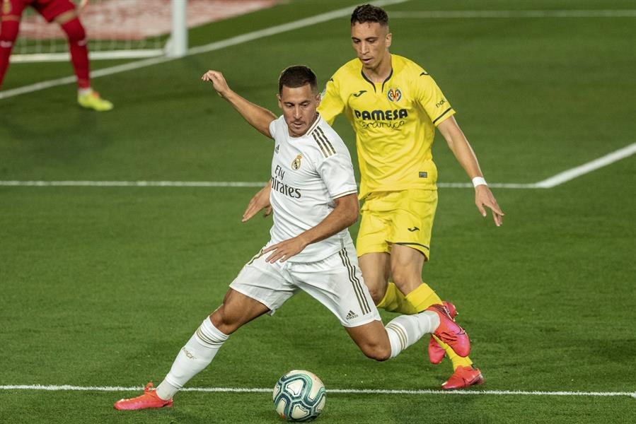 El futbolista belga en el partido vs Villarreal