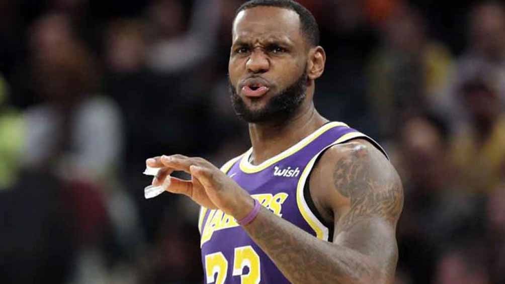 LeBron James, en un juego de los Lakers 