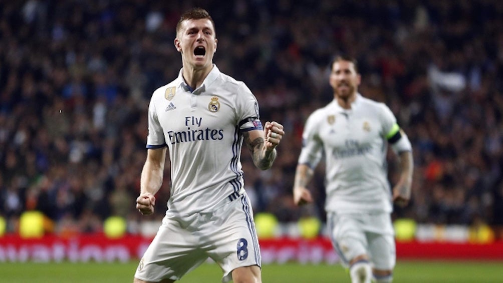 Toni Kroos festeja un gol con el Real Madrid en LaLiga 