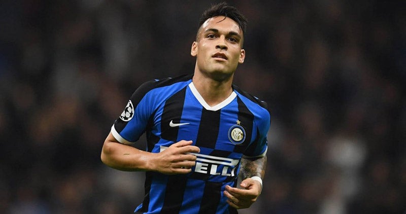 Lautaro Martínez durante un duelo con el Inter en Serie A 