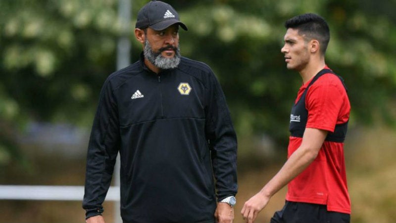 Nuno Espírito Santo con Jiménez en entrenamiento