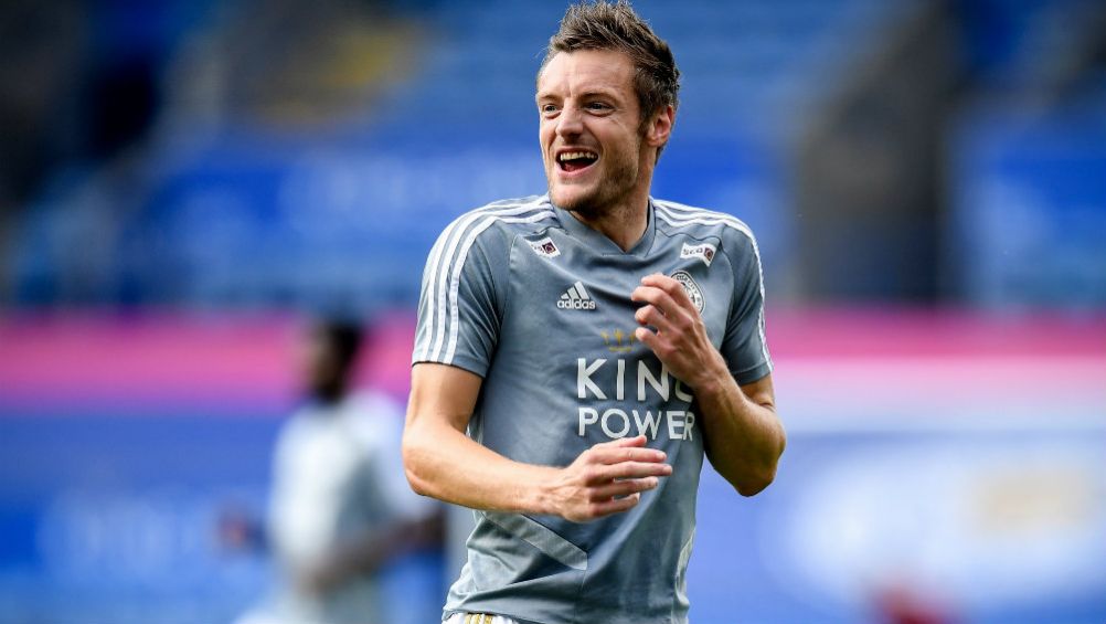 Jamie Vardy en acción con Leicester City