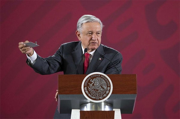 Andrés Manuel López Obrador en conferencia