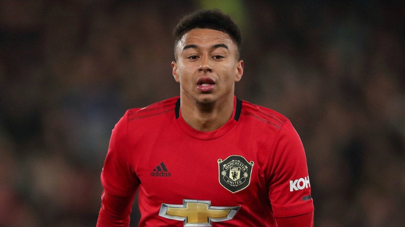 Jesse Lingard en partido con el United