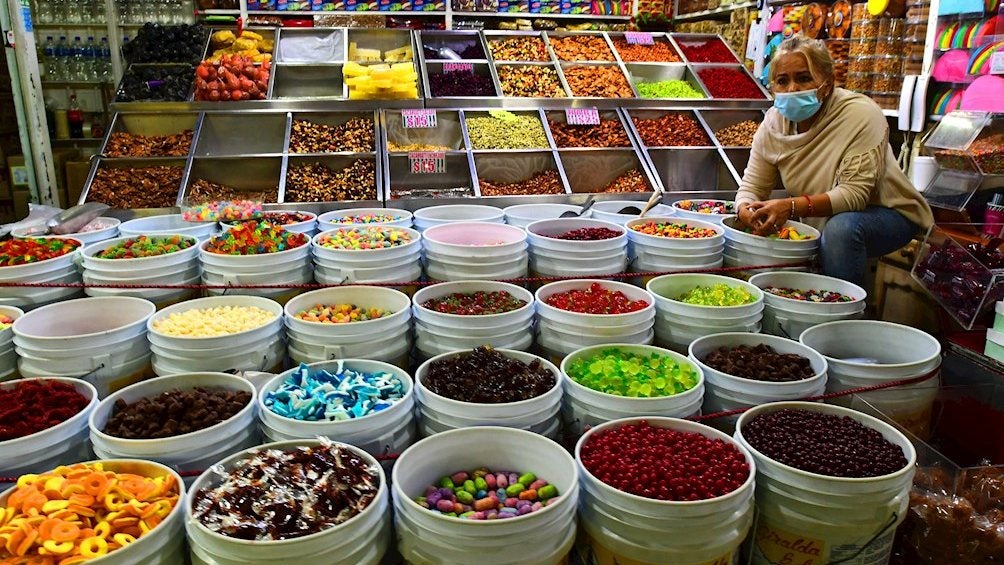 Local de dulces en la Central de Abastos, en CDMX