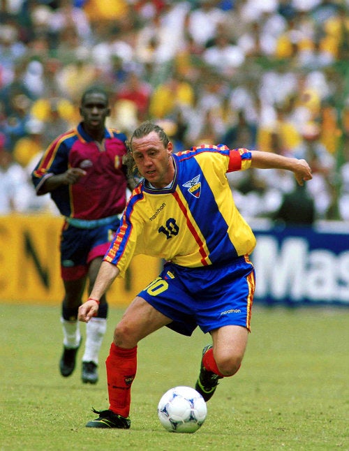 Agunaga con la selección de Ecuador