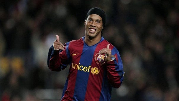 Ronaldinho cuando era jugador del Barcelona