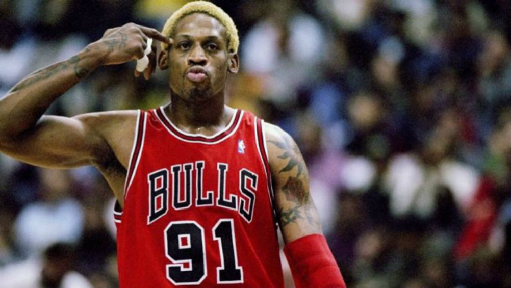 Rodman en acción con los Bulls