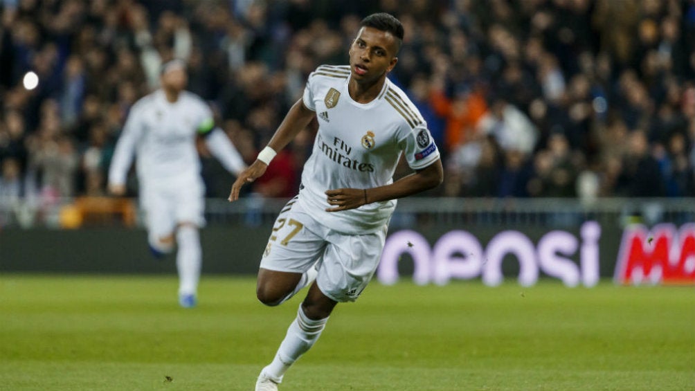 Rodrygo en partido con el Madrid