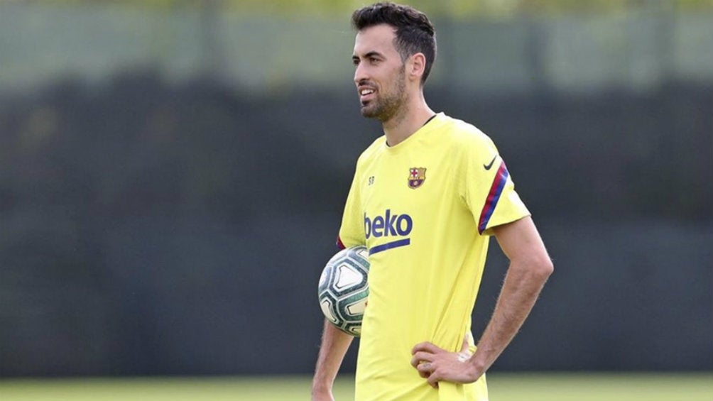 Sergio Busquets en entrenamiento