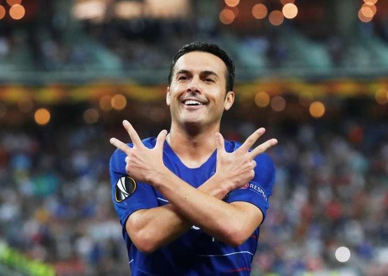 Pedro celebrando un gol en la Europa League 