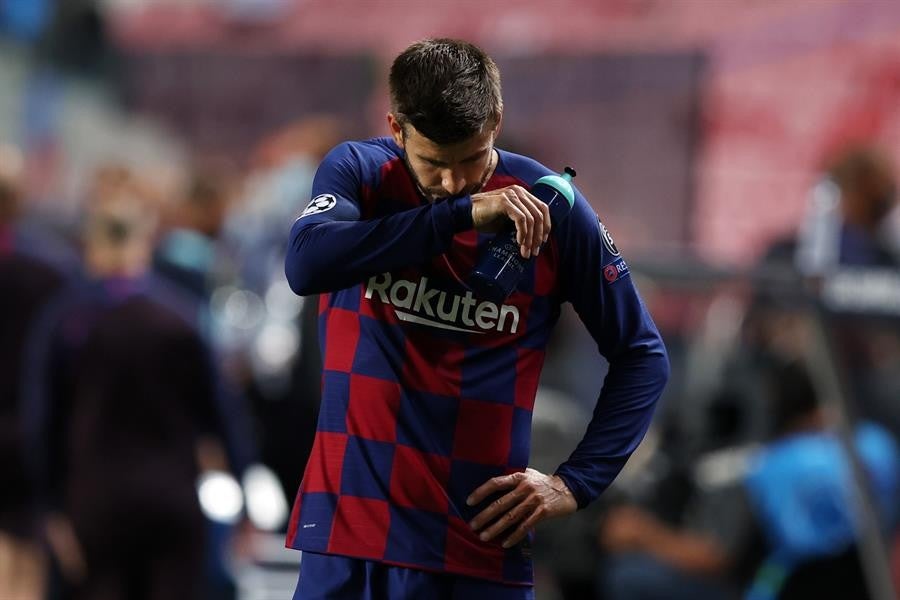 Gerard Piqué durante un partido con Barcelona