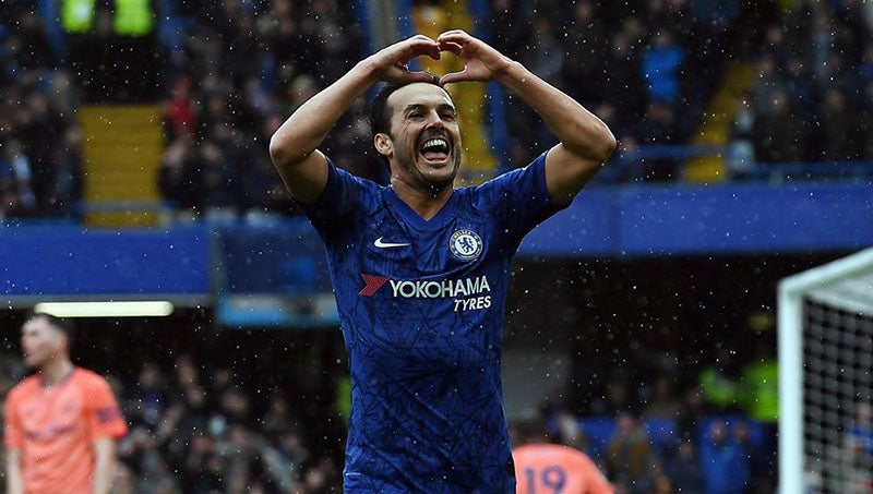 Pedro Rodríguez festeja un gol con Chelsea 