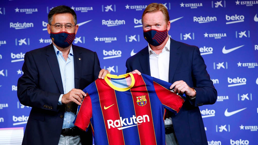 Koeman y Bartomeu en las instalaciones el Barcelona 