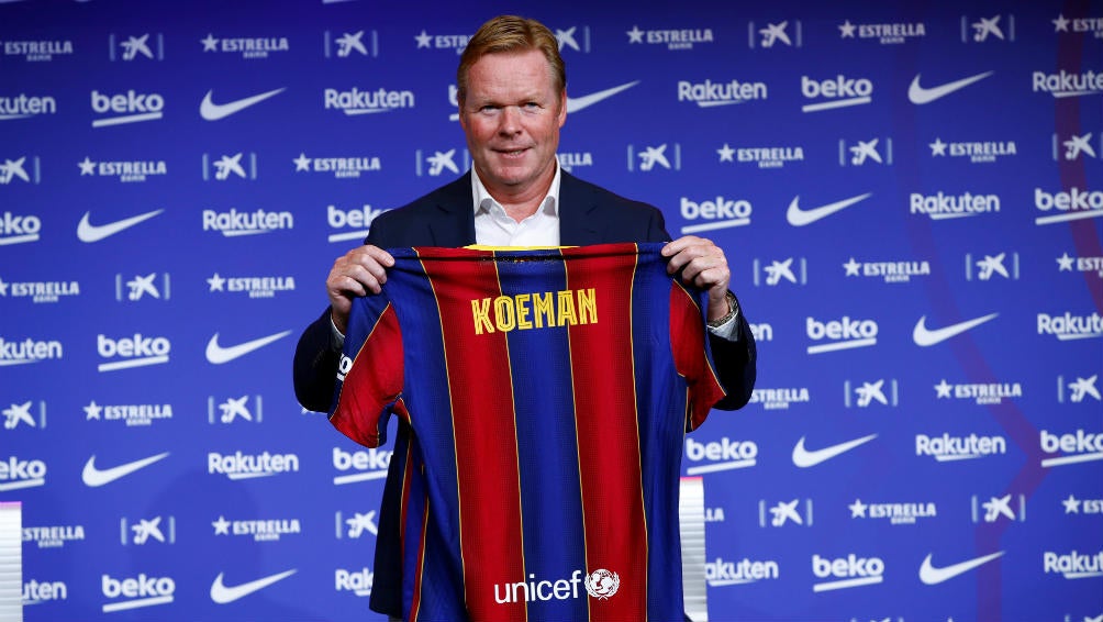 Ronald Koeman durante su presentación como DT del Barça