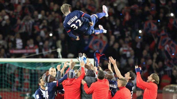 Beckham en su último partido como profesional en clubes