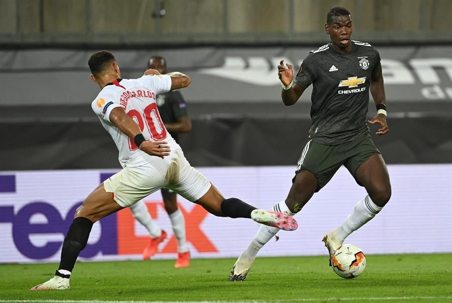 Paul Pogba durante un partido con Manchester United