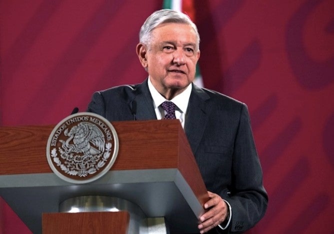 López Obrador en el Palacio Nacional