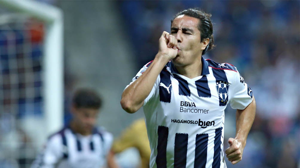 Juárez festeja un gol con Monterrey