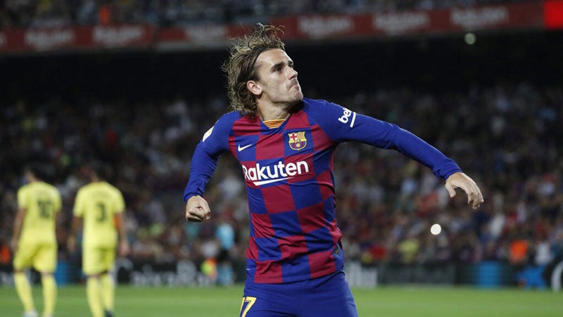 Griezmann celebra un tanto con el Barcelona en LaLiga 