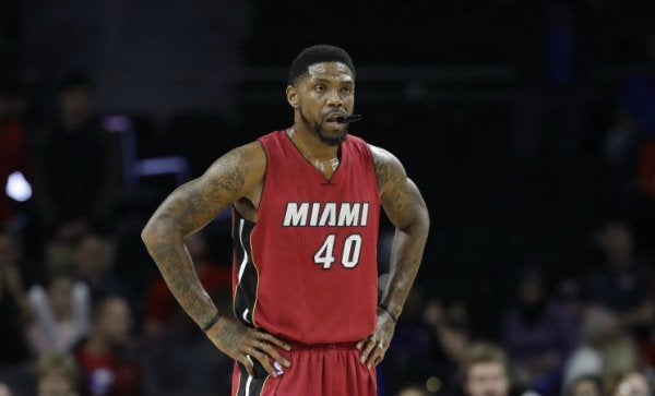 Udonis Haslem durante un partido con el Heat