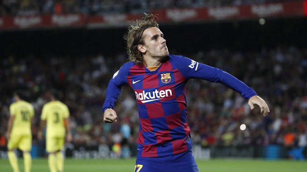 Griezmann celebra un tanto con el Barcelona en LaLiga