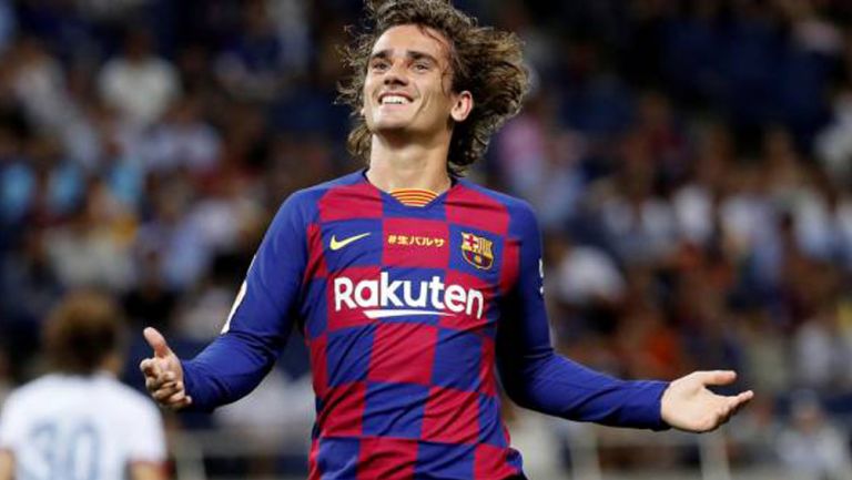 Antoine Griezmann festeja un gol con el Barcelona 