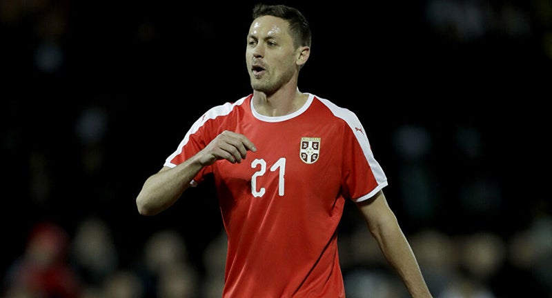 Nemanja Matic durante un duelo con la selección de Serbia 