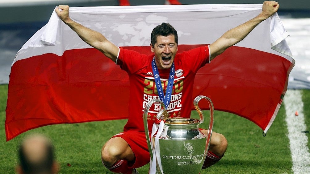 Lewandowski tras ganar la Champions League