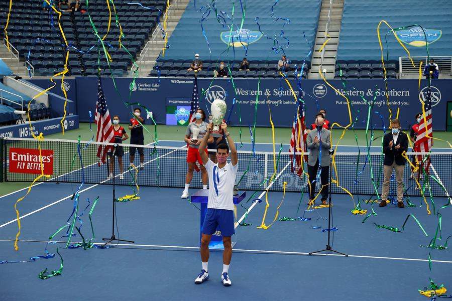 Djokovic celebrando su nueva victoria 