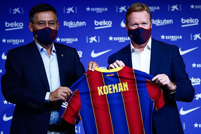 Koeman es presentado por Bartomeu como DT del Barcelona