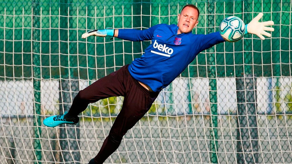 Ter Stegen, durante un entrenamiento