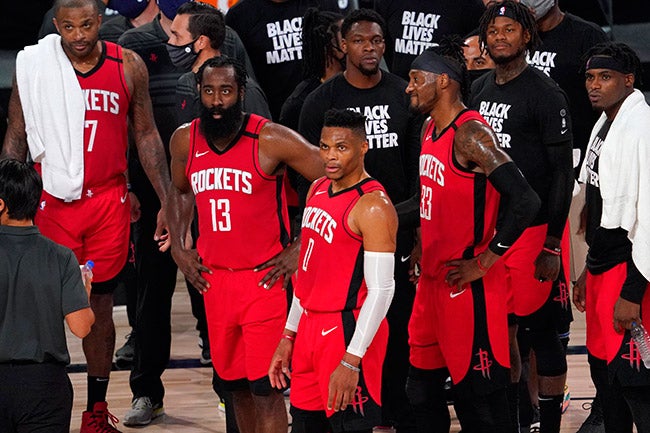 Jugadores de Rockets, tras perder el Juego 6