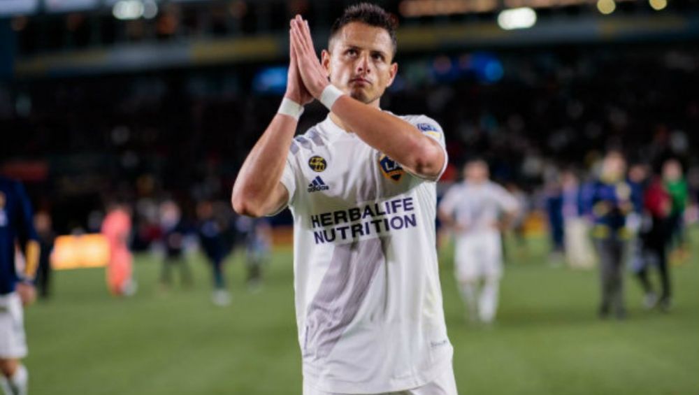 Javier Hernández durante un partido con LA Galaxy 