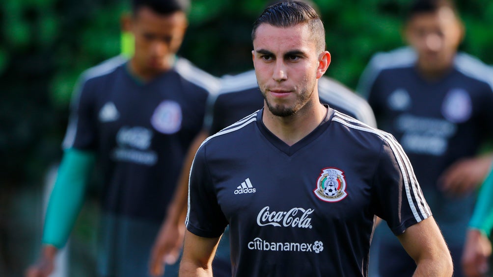 Alejandro Mayorga previo a un entrenamiento con el Tricolor 